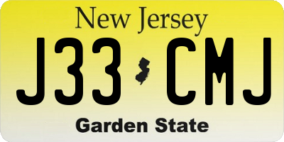 NJ license plate J33CMJ