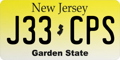NJ license plate J33CPS