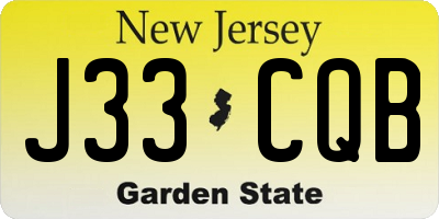 NJ license plate J33CQB