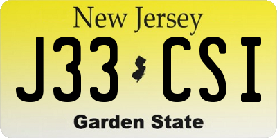 NJ license plate J33CSI