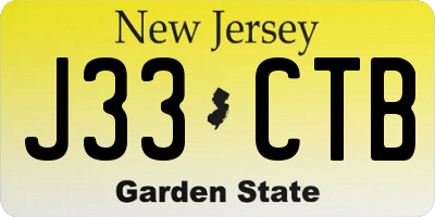 NJ license plate J33CTB