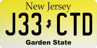 NJ license plate J33CTD