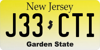 NJ license plate J33CTI