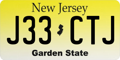 NJ license plate J33CTJ