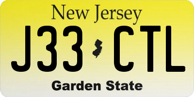 NJ license plate J33CTL