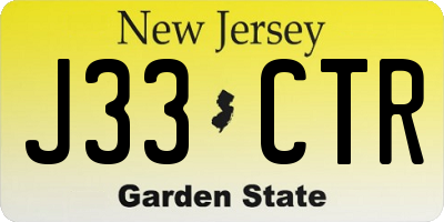 NJ license plate J33CTR