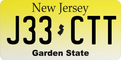 NJ license plate J33CTT