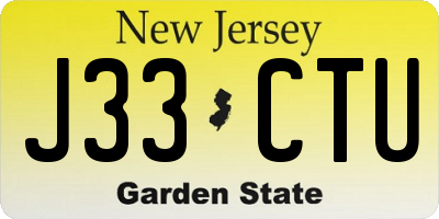NJ license plate J33CTU