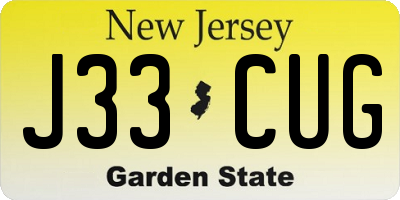 NJ license plate J33CUG