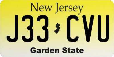 NJ license plate J33CVU