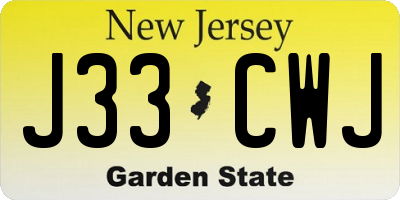 NJ license plate J33CWJ