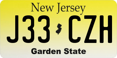 NJ license plate J33CZH