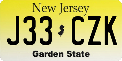NJ license plate J33CZK