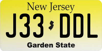 NJ license plate J33DDL