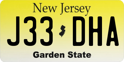 NJ license plate J33DHA