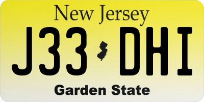 NJ license plate J33DHI