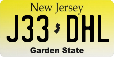 NJ license plate J33DHL