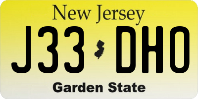 NJ license plate J33DHO