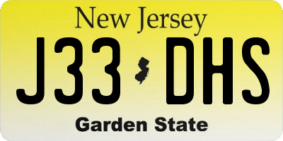 NJ license plate J33DHS