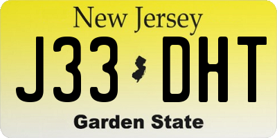 NJ license plate J33DHT