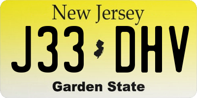 NJ license plate J33DHV