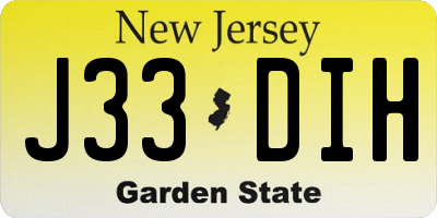 NJ license plate J33DIH