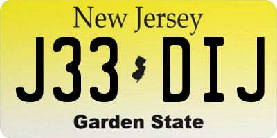 NJ license plate J33DIJ
