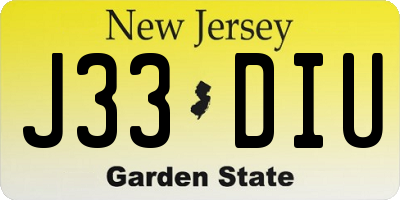 NJ license plate J33DIU