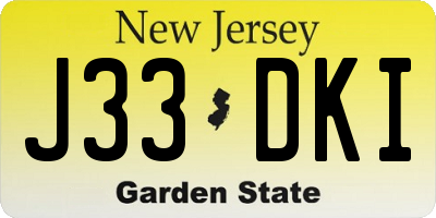 NJ license plate J33DKI
