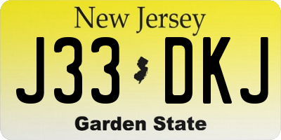 NJ license plate J33DKJ