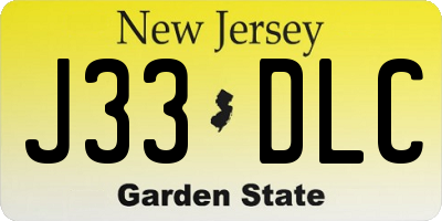 NJ license plate J33DLC