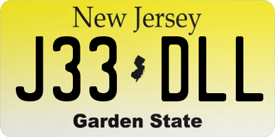 NJ license plate J33DLL
