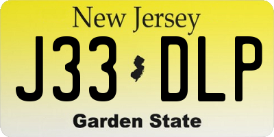 NJ license plate J33DLP