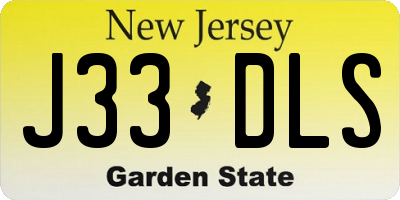 NJ license plate J33DLS