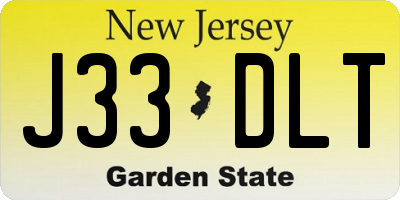 NJ license plate J33DLT