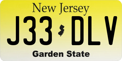 NJ license plate J33DLV