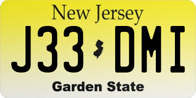 NJ license plate J33DMI