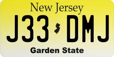 NJ license plate J33DMJ