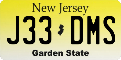 NJ license plate J33DMS