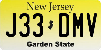 NJ license plate J33DMV