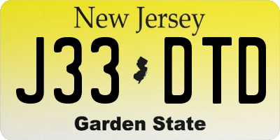 NJ license plate J33DTD