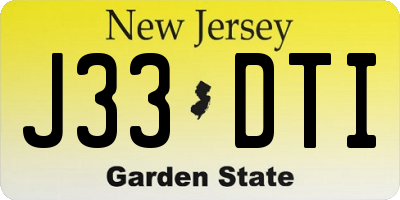 NJ license plate J33DTI