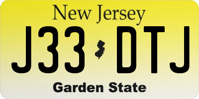 NJ license plate J33DTJ