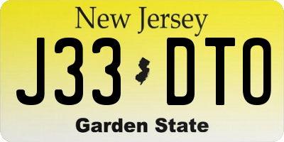 NJ license plate J33DTO