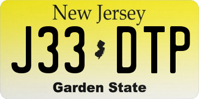 NJ license plate J33DTP