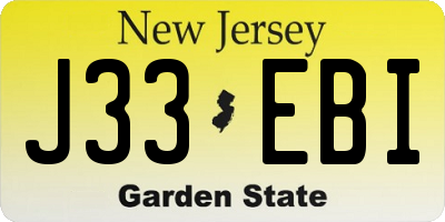 NJ license plate J33EBI