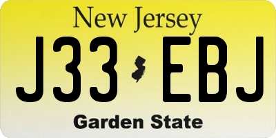 NJ license plate J33EBJ