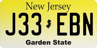 NJ license plate J33EBN