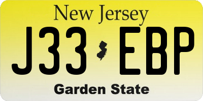 NJ license plate J33EBP