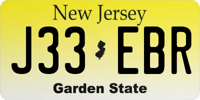 NJ license plate J33EBR